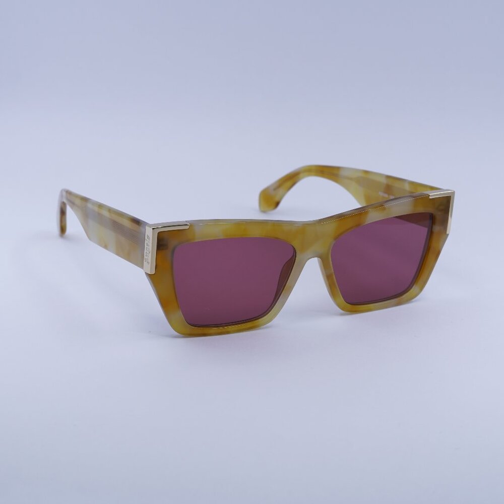 Palm Angels PERI099 HOLLYWOOD 1925 Sunglasses Havana Cat Eye Frame, Red Lenses